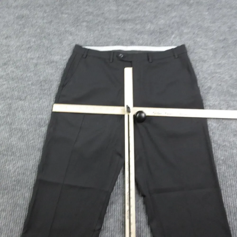 Michael Kors Pants Mens 36 Black Slim Microfiber Flat Front Stretch 36x31.5*